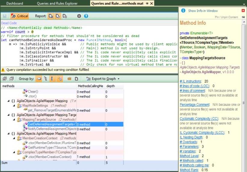 NDepend Dead Methods - GetDeferredAssignmentObjects